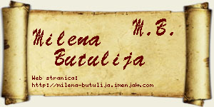 Milena Butulija vizit kartica